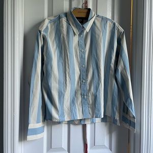 J. Crew Striped button  cropped shirt